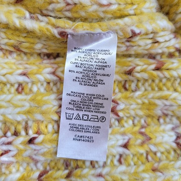 Lou & Grey | Chunky Knit Turtleneck Findley Sweater Alpaca Blend Yellow Multi - Picture 3 of 8